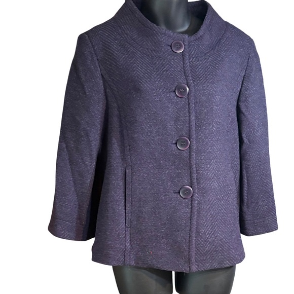 Pendleton Purple Wool Blazer jacket size 12 - Picture 2 of 14